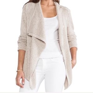 360 Sweater “Hayden” Faux Wrap Cardigan in White